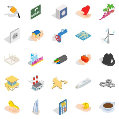 Otomasyon Icons set, izometrik stili