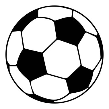 Soccer ball icon, simple black style clipart