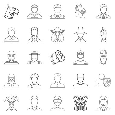 Şekillenme Icons set, anahat stili