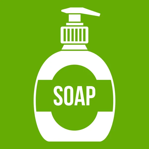 Sıvı sabun simgesi yeşil şişe — Stok Vektör