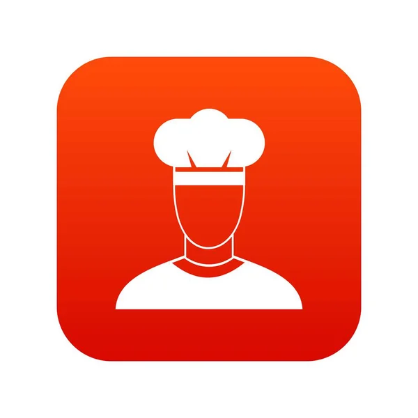 Szakács ikon digitális piros — Stock Vector