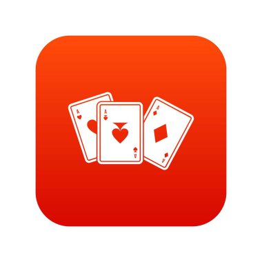 İskambil simgesi dijital kırmızı