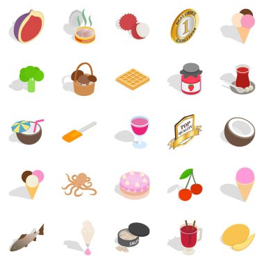 Vitamini bomba Icons set, izometrik stili