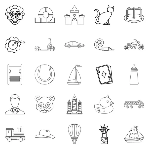 Conjunto de iconos de licitación, estilo de esquema — Vector de stock