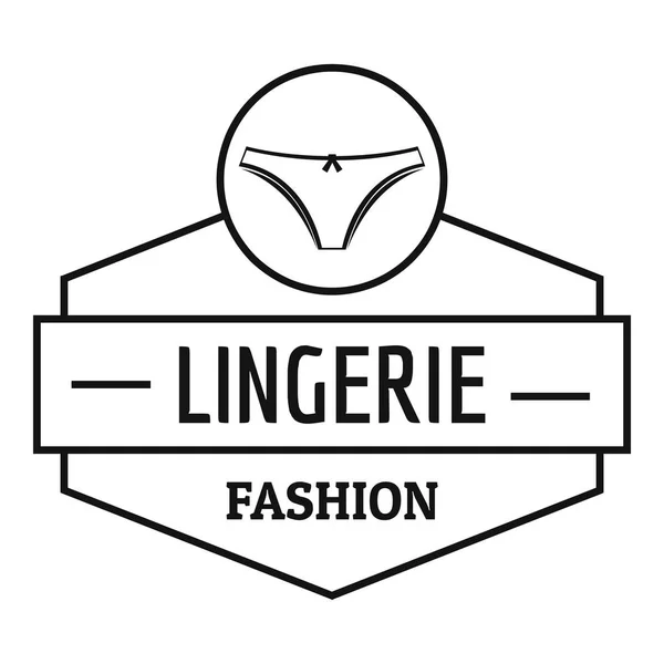 ランジェリー女性ロゴ、シンプルな黒のスタイル — ストックベクタ
