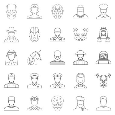 Avatar Icons set, anahat stili