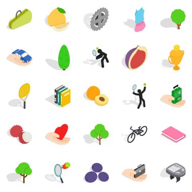 Doğal dayanıklılık Icons set, izometrik stili