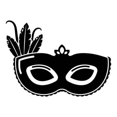 Karnaval maskesi simgesi, basit siyah stil