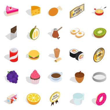 Yararlı madde Icons set, izometrik stili