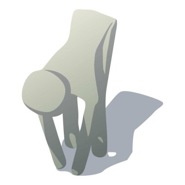 Sopa adam yaslanmış simgesi, izometrik stili