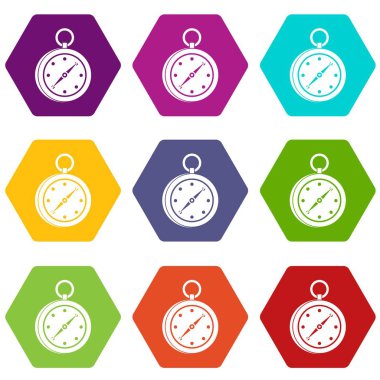 Renk altı yüzlü çok işlevli bıçak Icon set