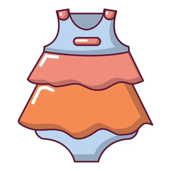 Icono de vestido de bebé, estilo de dibujos animados — Vector de stock