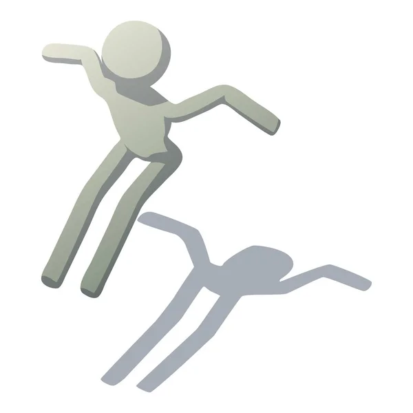 Иконка скачущего человека, изометрический стиль — стоковый вектор