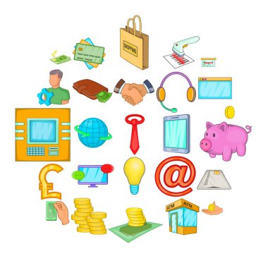 Borç Icons set, karikatür tarzı