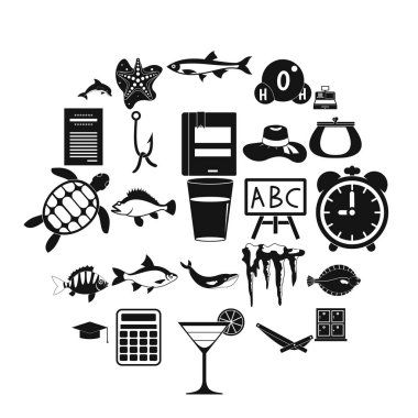 Kaplumbağa Icons set, basit tarzı