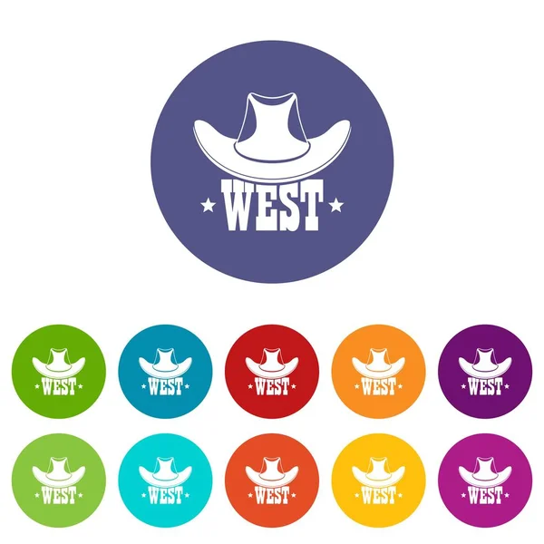 Векторний колір набору західних піктограм — стоковий вектор