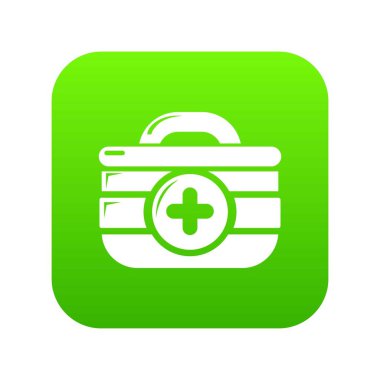 İlk yardım seti yeşil simge vektör