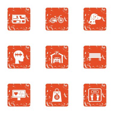 Kılavuzu Icons set, grunge tarzı