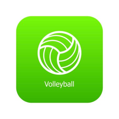 Voleybol yeşil simge vektör