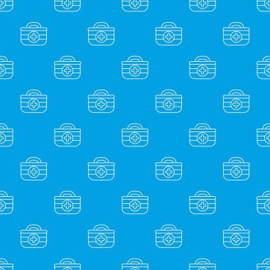 İlk yardım kiti desen vektör kesintisiz mavi