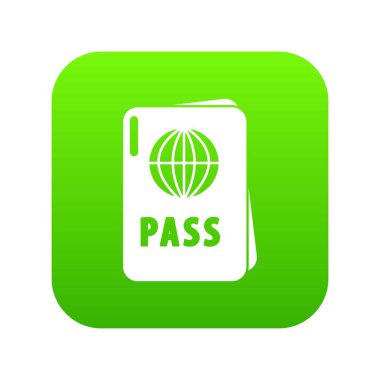 Uluslararası pasaport yeşil simge vektör