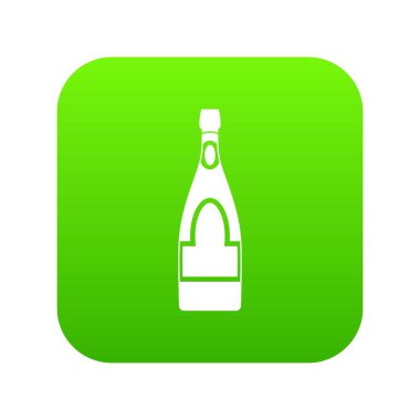 Şampanya şişesi simgesi dijital yeşil