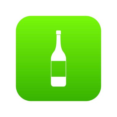 Şarap şişesi simgesi dijital yeşil