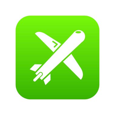 Uçak yeşil simge vektör