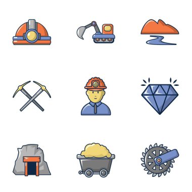 Taş Icons set, karikatür tarzı