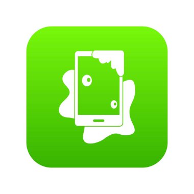 Islak telefon simgesi dijital yeşil