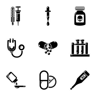 İş sağlığı Icons set, basit tarzı