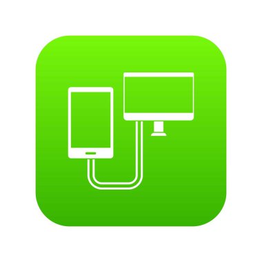 Bağlantı telefon simgesi dijital yeşil