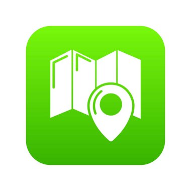 Dünya seyahat harita yeşil simge vektör