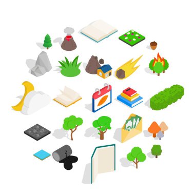 Odunsu Icons set, izometrik stili