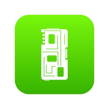 Telefon çip simgesi dijital yeşil