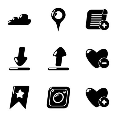 Icons set, basit tarzı gösterir