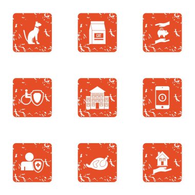 Hayvan düzeltme simgeler kümesi, grunge tarzı