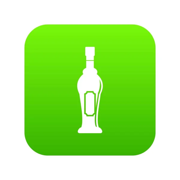 Alcohol fles pictogram digitale groen — Stockvector