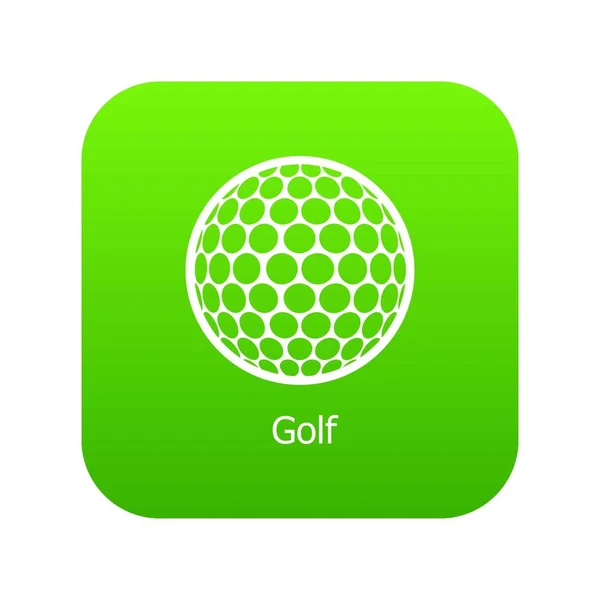 Ícone de bola de golfe vetor verde — Vetor de Stock