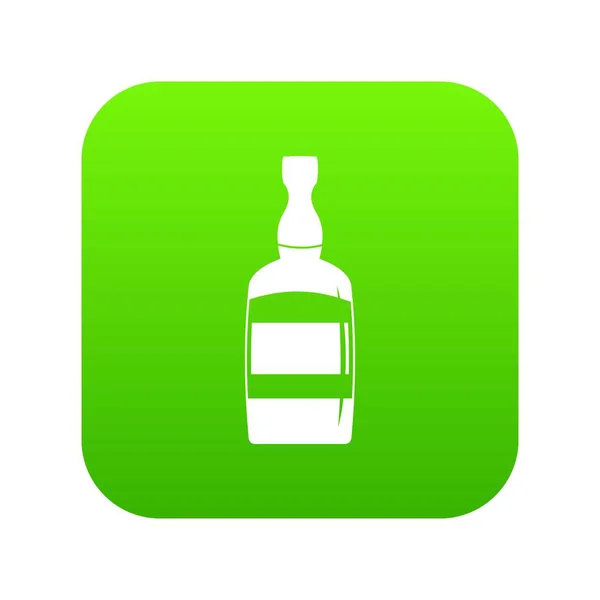 Brandy fles pictogram digitale groen — Stockvector