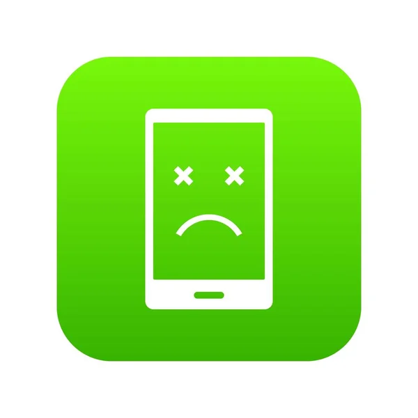 Icône de téléphone mort numérique vert — Image vectorielle