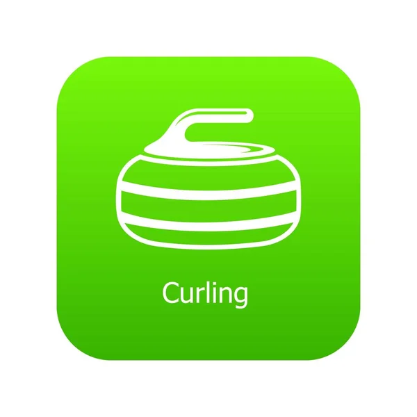 Curling-Symbol grüner Vektor — Stockvektor