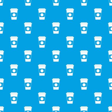 Kağıt kahve fincanı deseni kesintisiz mavi