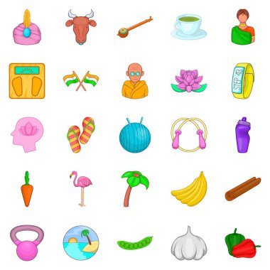 Ruhsal gelişim Icons set, karikatür tarzı