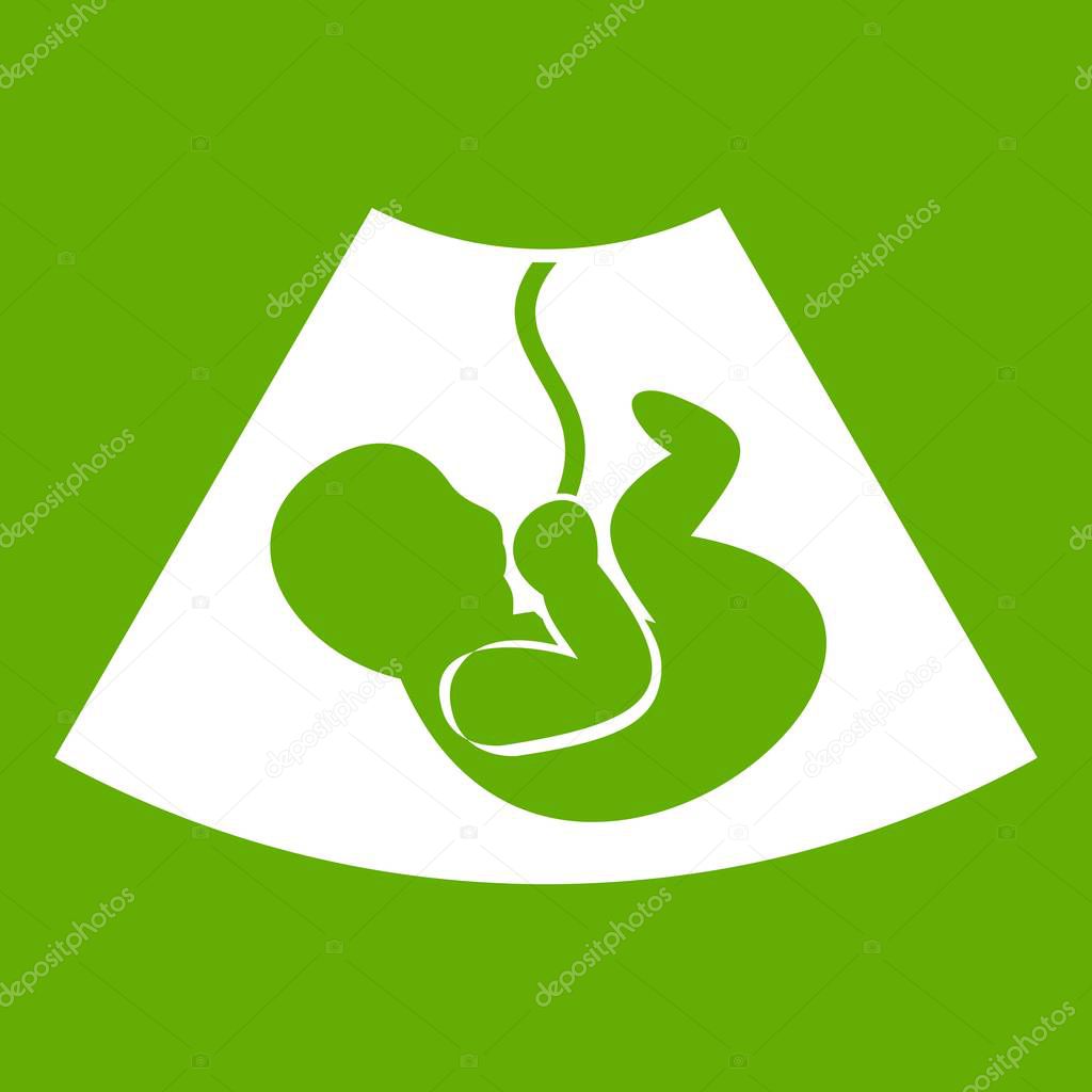 Ultrasound fetus icon green