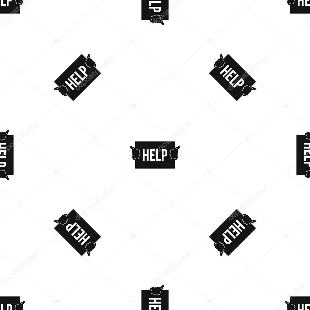 Help pattern repeat seamless in black color for any design. Vector geometric illustration
