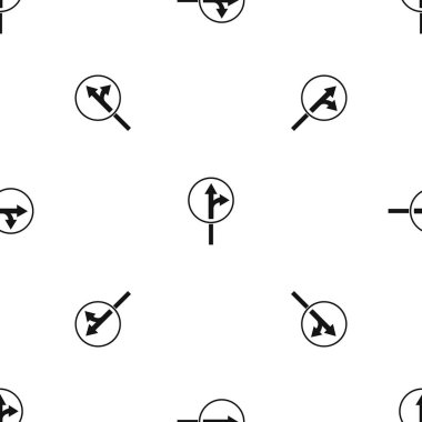 Düz veya sağa dönüş öncesinde yol işaret sorunsuz siyah desen