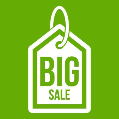 Büyük satış bir ses etiketi simgesi yeşil