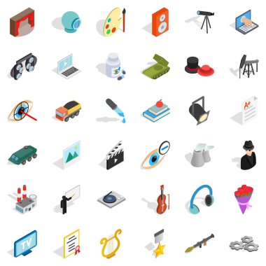 Meslek Icons set, izometrik stili