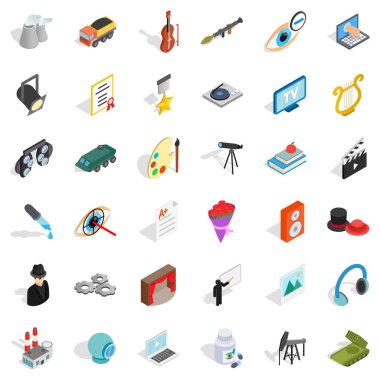 İnsan kaynakları Icons set, izometrik stili